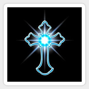 Christian Cross with the ray of light with black background Magnet